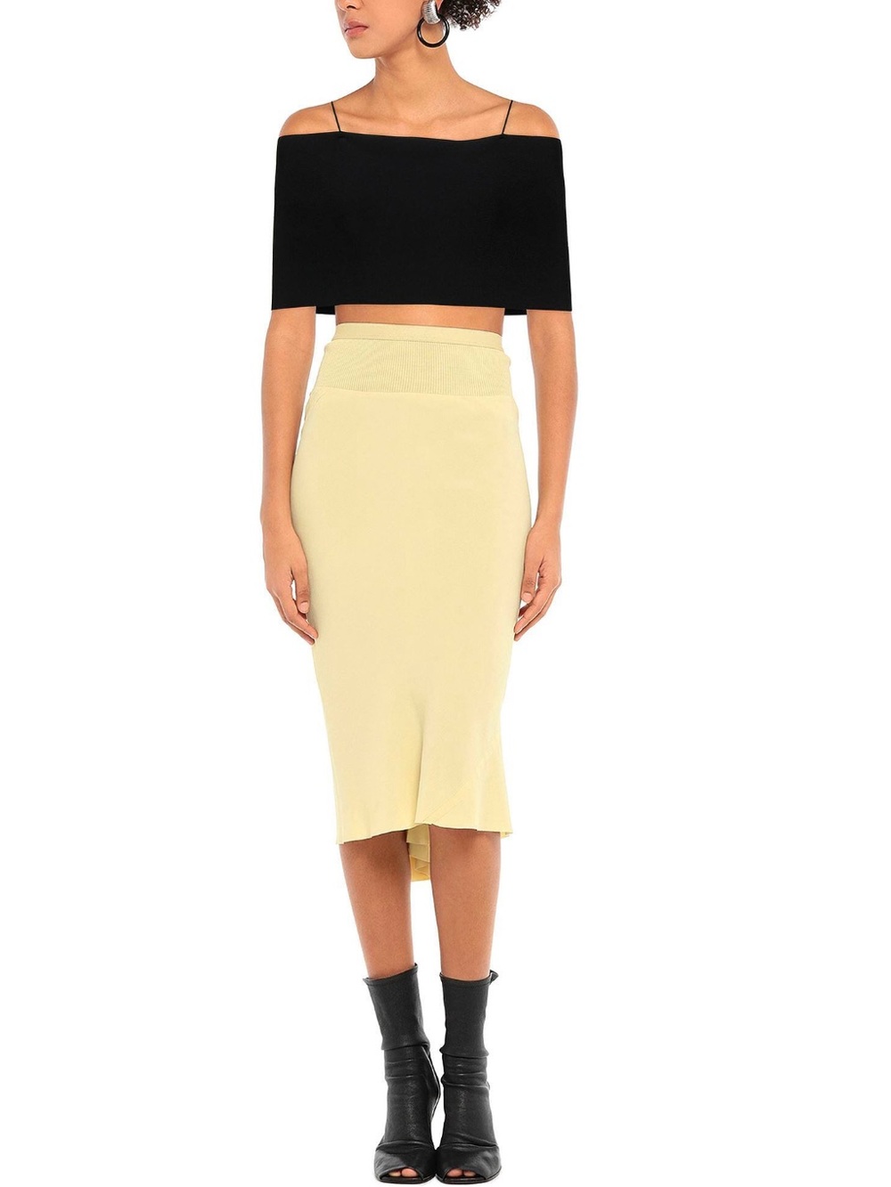 NWT AMBUSH Black Off-Shoulder Cropped Knit Top | Size M